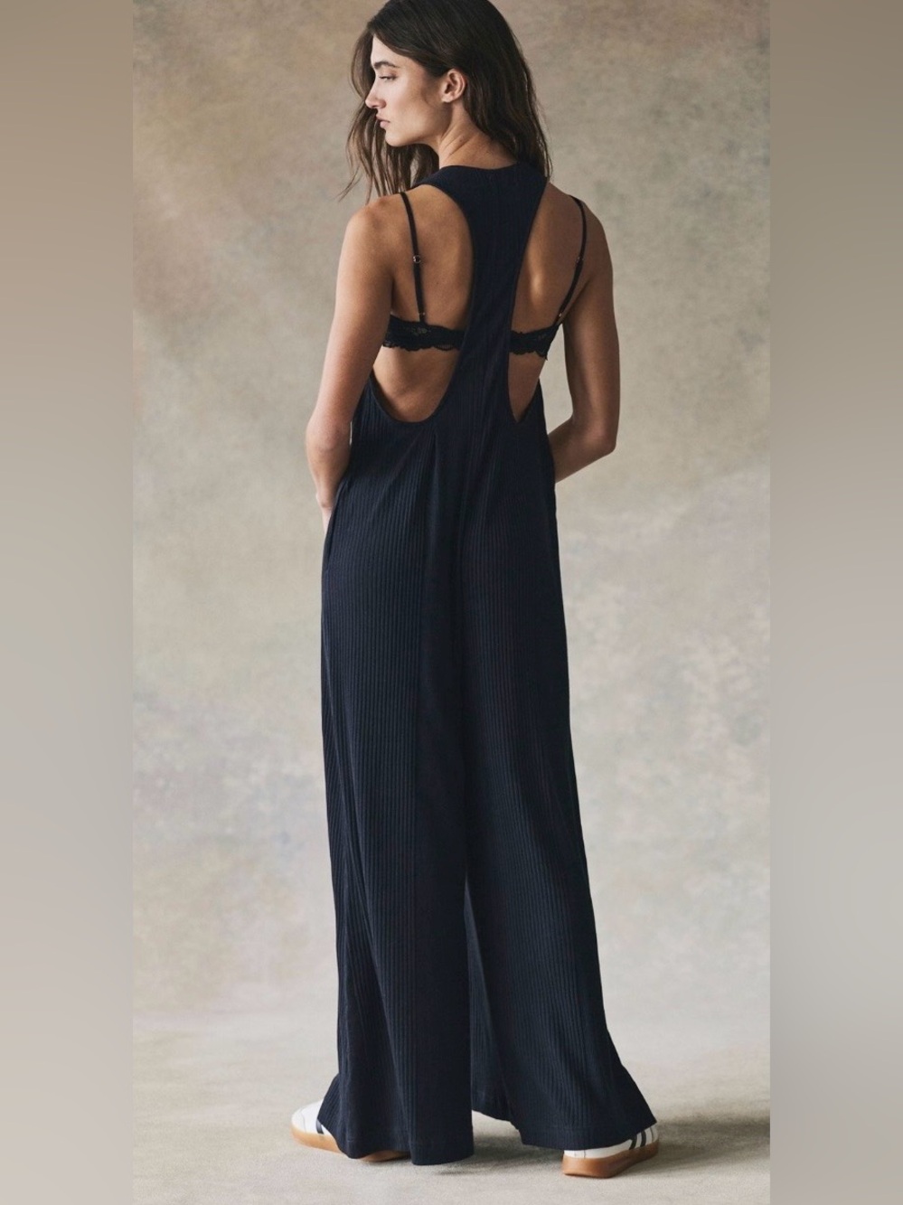 NWT FREE PEOPLE ZENA ONE PIECE JUMPSUIT BLACK